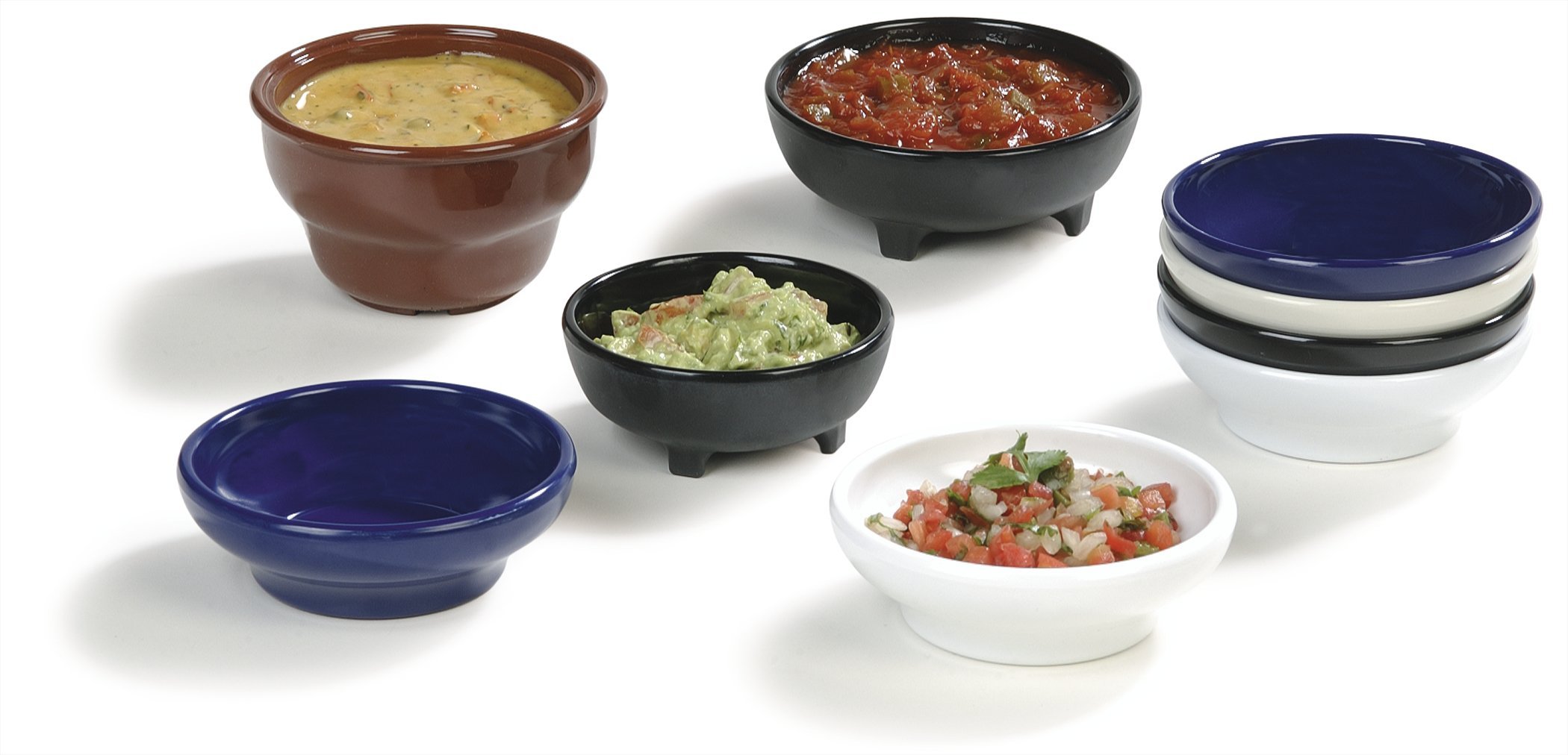 Carlisle 087803 Melamine Molcajete Ramekin, 8 oz Capacidad, Negro (Caja de 48)