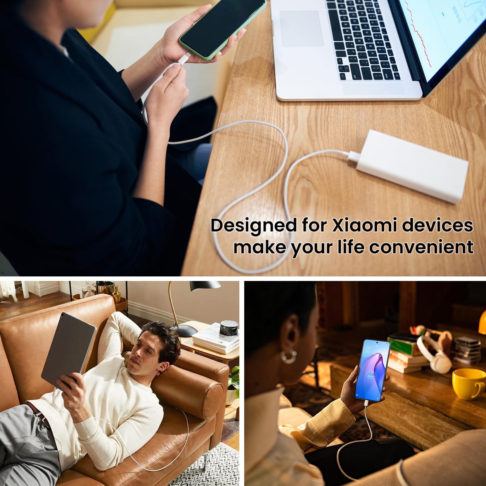 120W Cable USB Tipo C (2Pack 1M+2M) para Xiaomi Mi14 14 Ultra 13 Pro 12 12T 11,Carga Rápida USB a USB C Cable 6A para Redmi K60 Ultra Note 13 12 Pro+ 5G 11,Black Shark 5 4,Poco F6 F5 F4 GT 5G X6 X5 M5