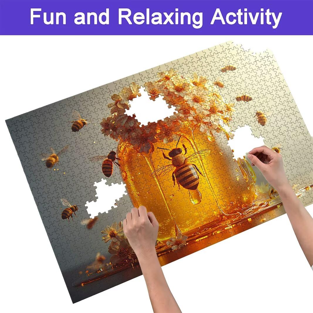 Puzzle 5000 Pezzi Arte per Adulti e Ragazzi, Puzzle Ape in Legno per Adulti, Puzzles 5000 Pezzi Fiori Impegnativo per Tutta la Famiglia, Puzzles con Scatola per Decorazioni Casa, Regalo Donna, -6501