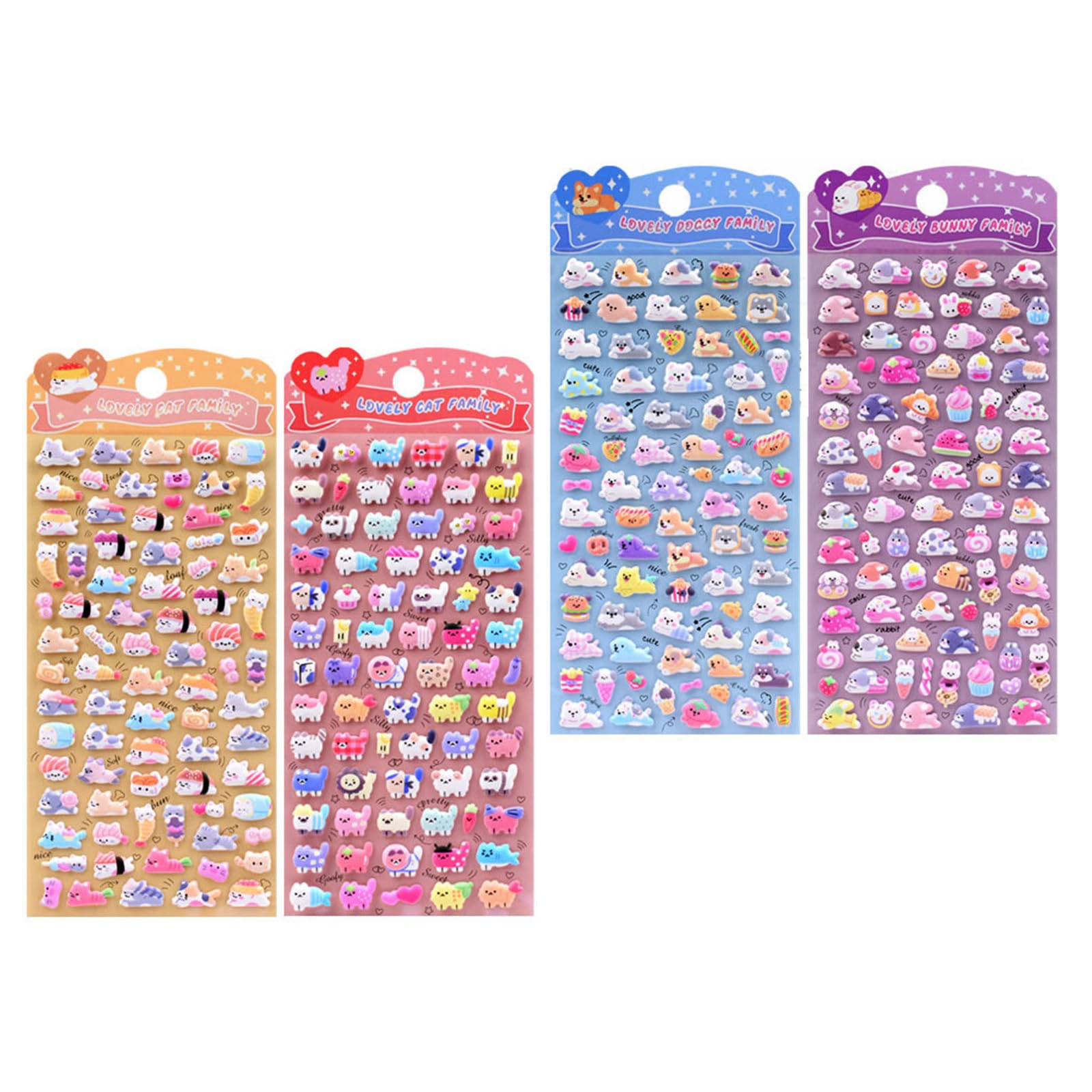 3D Puff Stickers for Scrapbooking, Tiny Cartoon Stickers for Phone Cases, Notebooks, Gifts Adorable Tiny Sticker for Scrapbooks