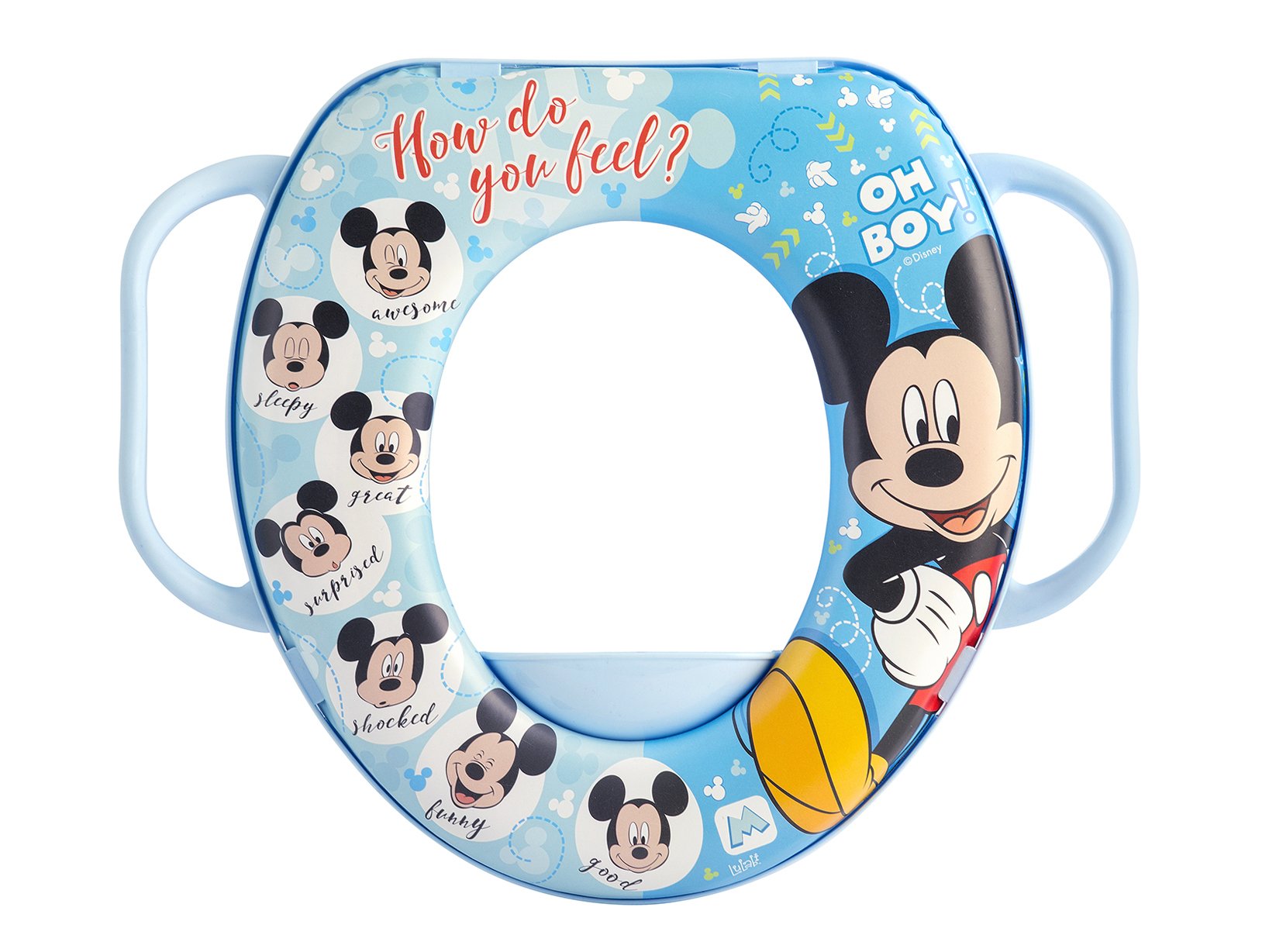 LULABI 7055500 Disney Mickey 3 Toilet Reducer with Plastic Handle and PVC Made in Italy, Multicolor