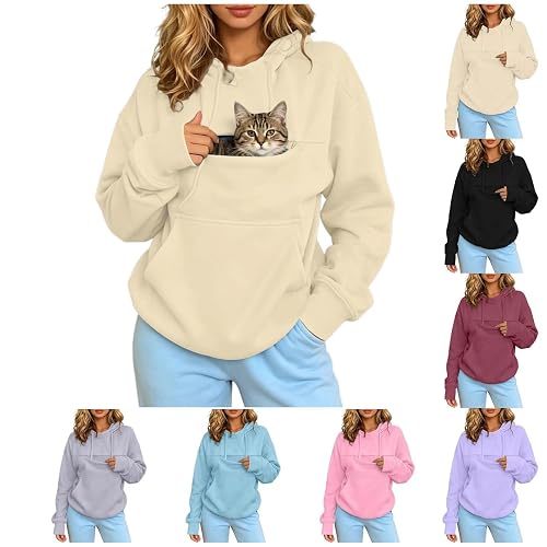 S-4XL Pet Pouch Hoodies Unisex With Kangaroo Pocket Oversized Sweatshirt