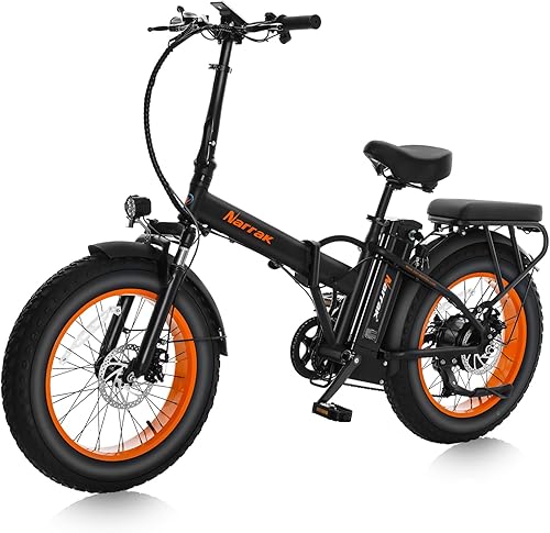 Miniatura 1 de Bicicleta eléctrica plegable Fat Tire, batería extraíble de litio de 48 V y 624 Wh, motor sin escobillas de pico de 1100 W, velocidad máxima 28 Mph,