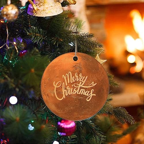 Miniatura 3 de Two-Side Printed Cosmic Galactic Planet Ceramic Christmas Ornament, Novelty for Family Friends Kids, Planetary Orbit Christmas Keepsake Pendants