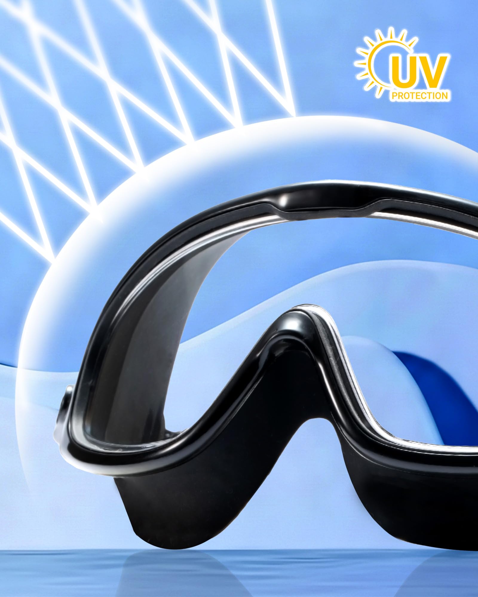 Gafas de natación, visión amplia, visión clara, gafas de natación para adultos, protección UV antivaho, sin fugas, gafas de piscina