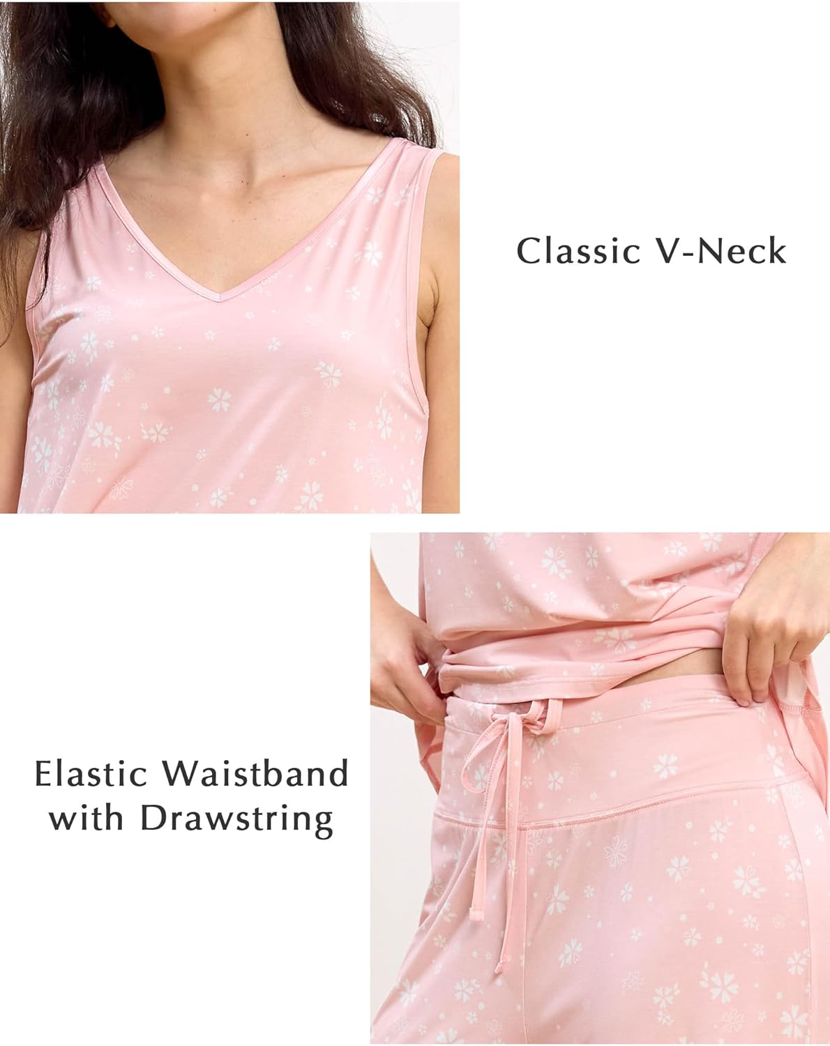 GYS Womens Pajama Set Bamboo Viscose Tank Top and Pants Soft 2 Piece Sleep Sets - Image 4