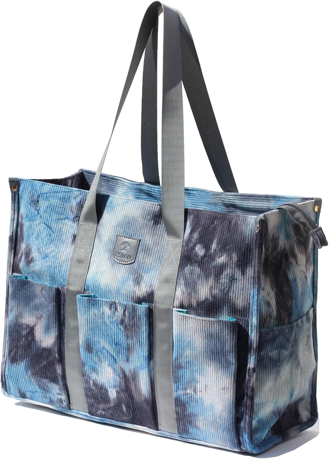 ESVAN Utility Tote Bag with Zip Top Corduroy Shoulder Bag Teacher Bag for Teacher Work Women Travel Beach ESVAN Utility Tote Bag with Zip Top Corduroy Shoulder Bag Teacher Bag for Teacher Work Women Travel Beach