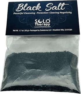 Black Salt For Protection, 50 grams, Black Salt for Rituals, Wiccan Protection Rituals and Spells, Ritual Salt, Witch Black Salt
