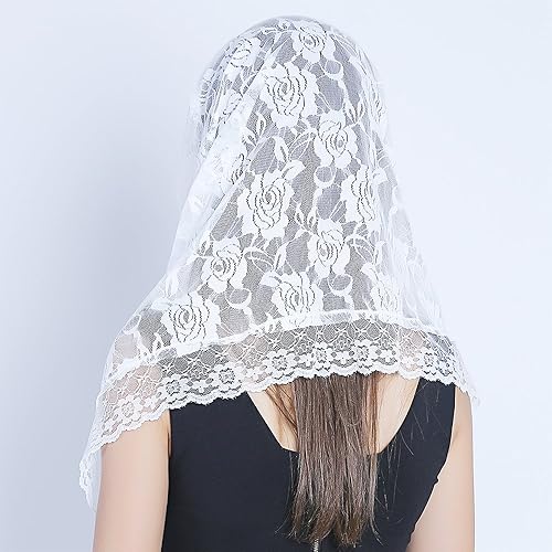 Miniatura 8 de Mantilla de encaje velo católico de la iglesia velo capilla velo cabeza cubriendo masa latina