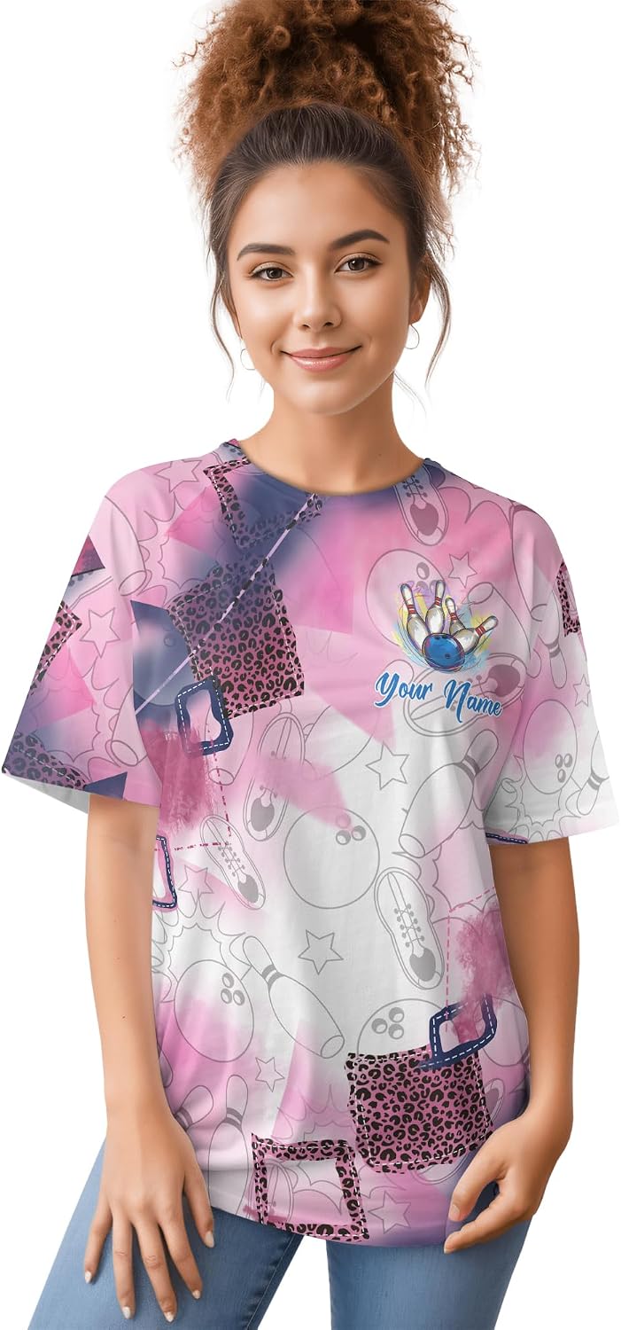 Mens Bowling Tshirt Personalized Pink Bowling T Shirt for Bowling Lover Printed I Just Need to Play Bowling Clothes