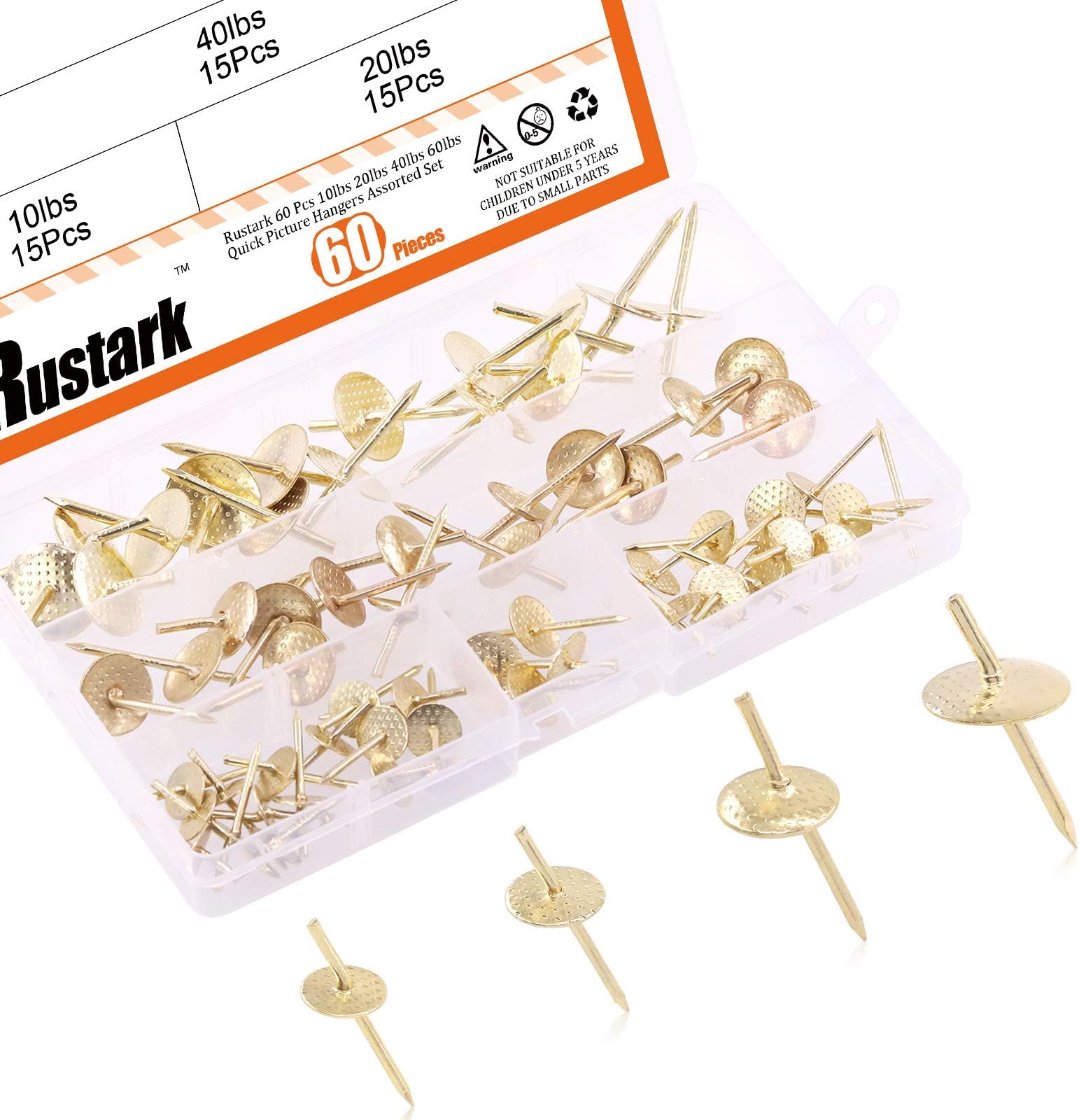 Glarks 85pc Picture Hanging Kit - Assorted 10-60lb Hangers For Drywall