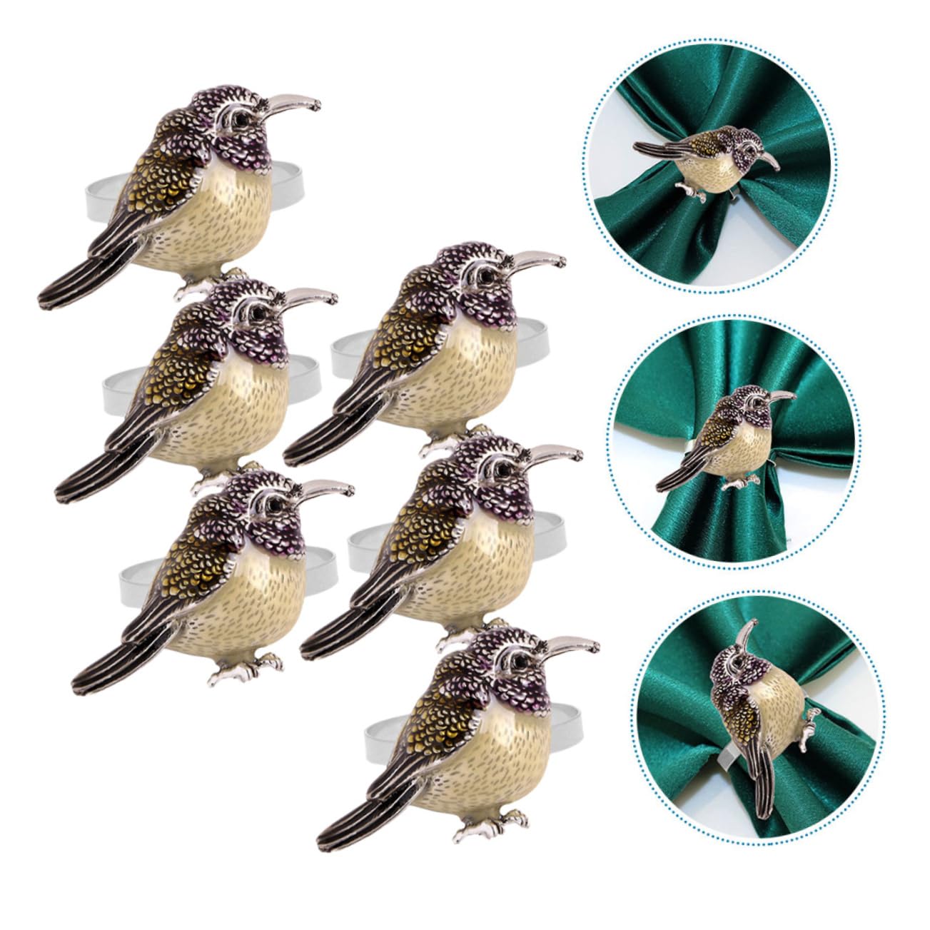 TOPBATHY 12piezas Anillos De Servilleta Forma De Pájaro De Metal para Bodas y Eventos Decoración De Mesa Rústica y Elegante