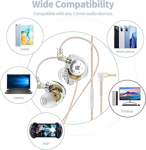 Miniatura 4 de KZ EDX PRO - Auriculares con cable y monitor de oído, auriculares con cable 1DD, graves profundos de alta fidelidad con 1DD de 0.394 in dinámico,