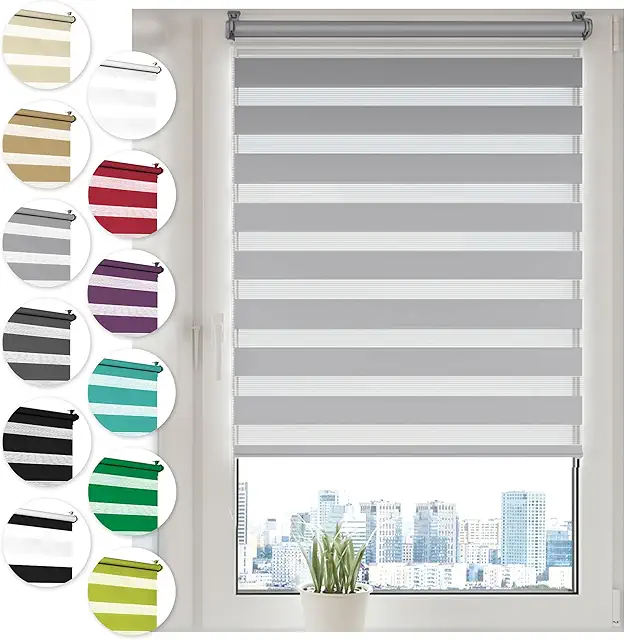 Tenda a rullo giorno e notte Sonello 55x150cm grigio, facile montaggio senza foratura