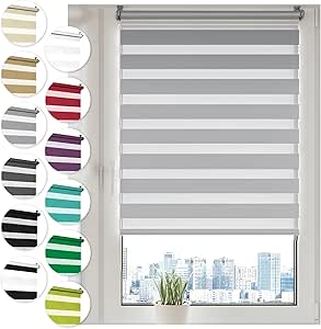 Victoria M. dubbel rolgordijn Klemmfix duo-rolgordijn zonder boren voor ramen en deuren, 50 x 150cm, donkerbruin