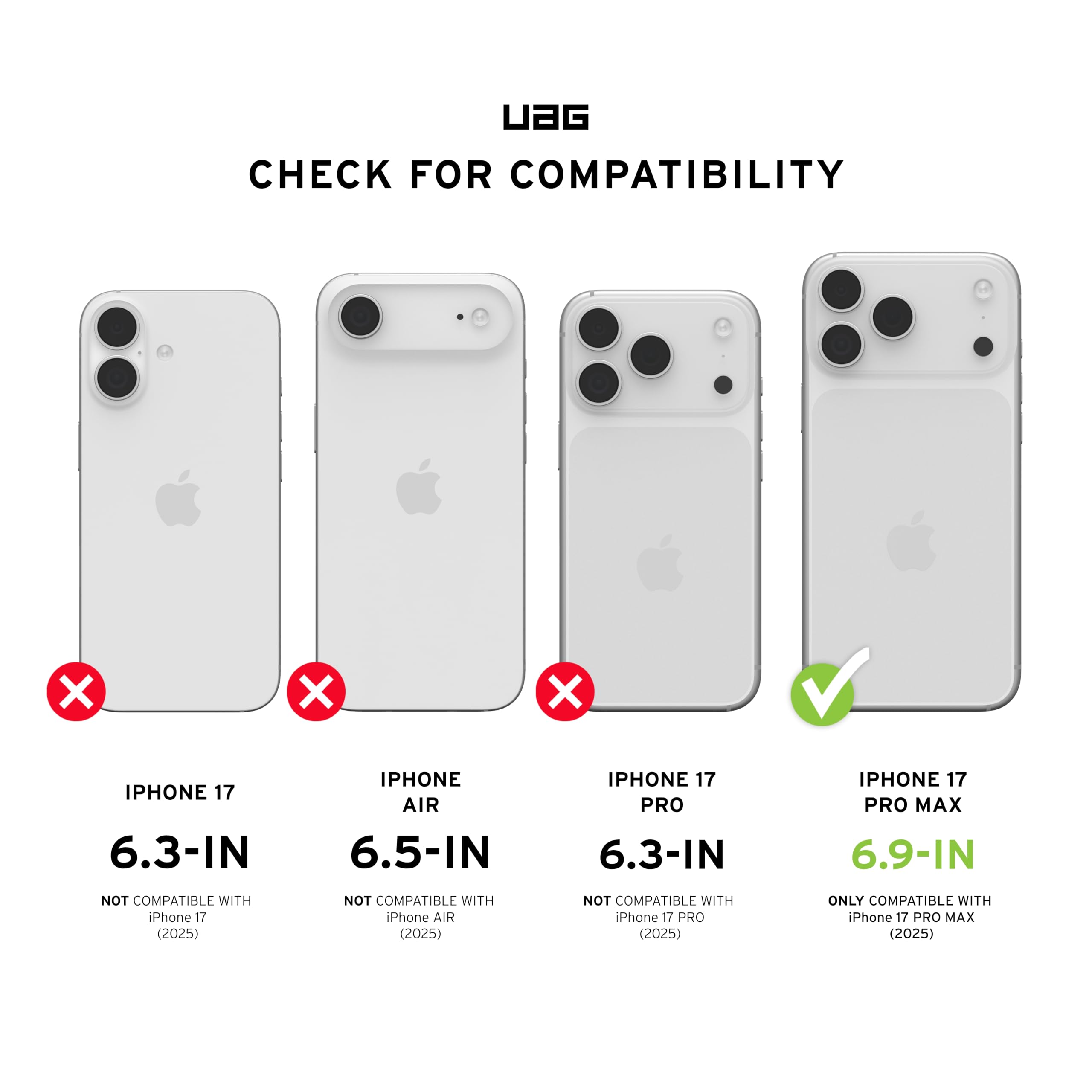 Urban Armor Gear Funda Pathfinder MS Compatible con Apple iPhone 17 Pro MAX Carga inalámbrica magnética Azul Negro Grafito