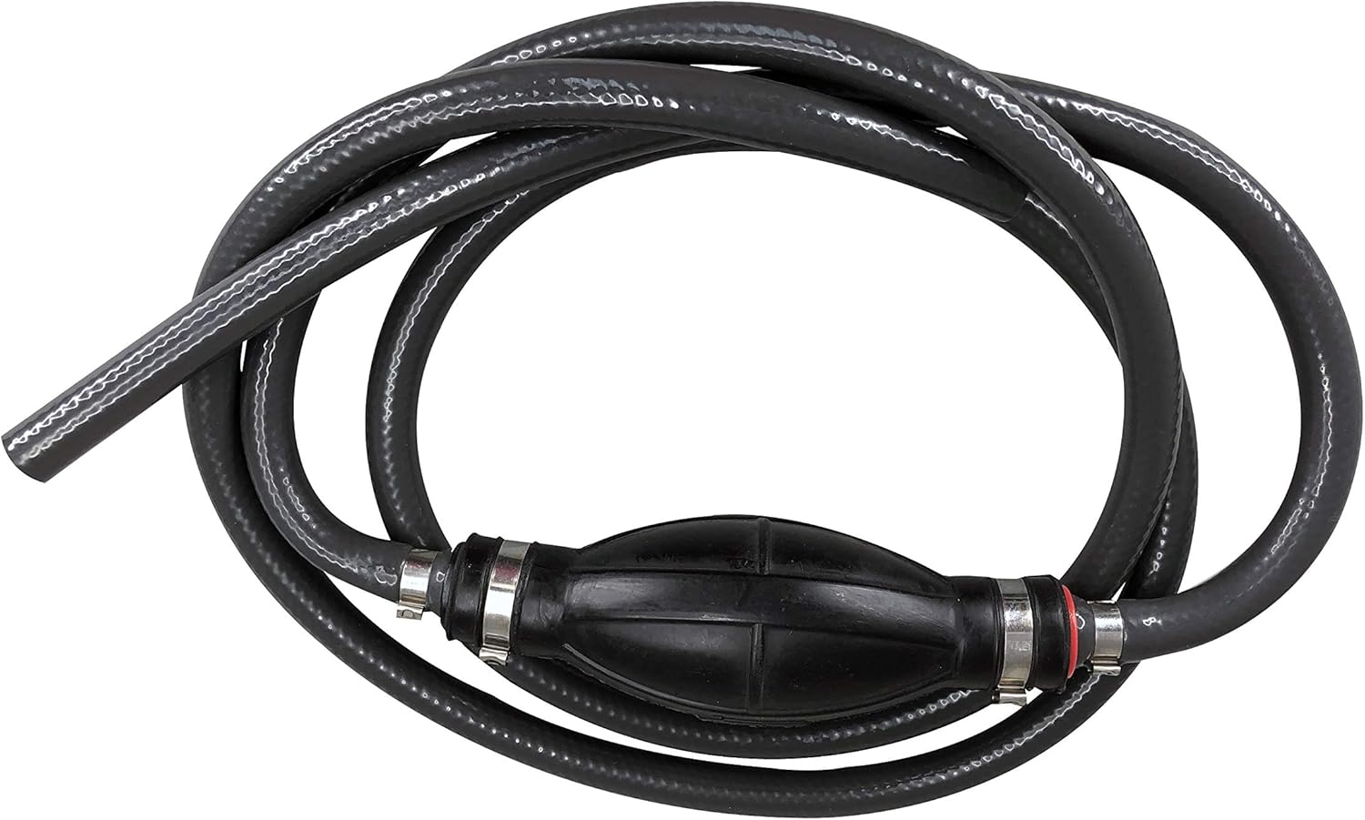 Pactrade Marine Grey Durable Fuel Line Assembly Hose Barbs Rubber Primer Bulb Lengthy 7 ft feet Resistant Material Cover Fuel Flow (5/16" Hose, Universal - No Connector)