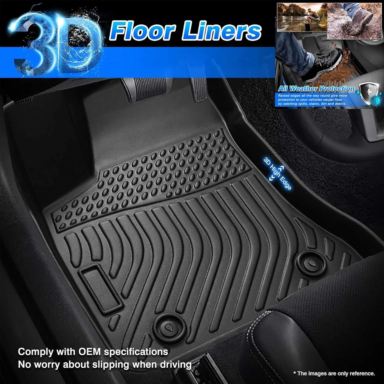 cartist floor mats fit for 2020-2025 hyundai palisade accessories, all weather floor liner trunk mat cargo mat back seat cover heavy duty(floor mats+cargo liner with backrest mat)