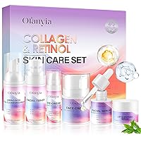 Vista 1 de Ofanyia Juego de cuidado de la piel con retinol de colágeno, 6 piezas antienvejecimiento con limpiador hidratante, crema de ojos, tónico, crema