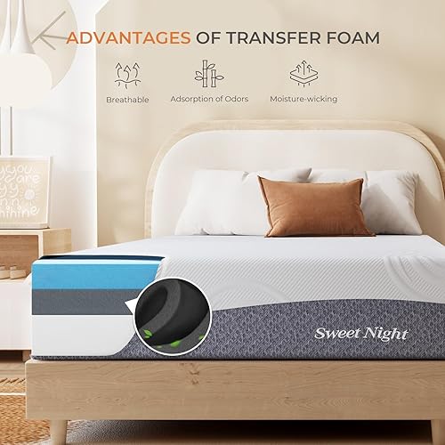 Miniatura 3 de Sweetnight Colchón de espuma viscoelástica de gel individual de 12 pulgadas