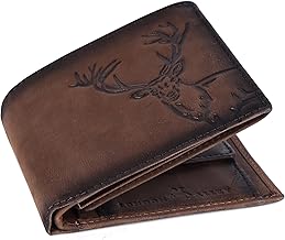 LONDON ALLEY Elk Barnished Vintage Brown Men's Leather Wallet