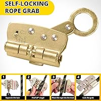 Vista 6 de TRSMIMA Cordón de seguridad para arnés de cuerda: cuerda vertical para techos de 150 pies con ganchos de agarre amortiguador – Kit de línea