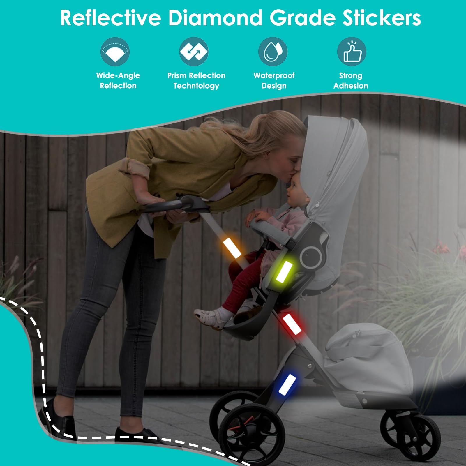 Niaciswe Reflectorstickers, 36 stuks, reflectorstickers, reflectorstickers, fiets, fietssticker, motorfiets, reflector, waarschuwing, reflecterende stickers, helm, reflectorband Niaciswe Reflectorstickers, 36 stuks, reflectorstickers, reflectorstickers, fiets, fietssticker, motorfiets, reflector, waarschuwing, reflecterende stickers, helm, reflectorband