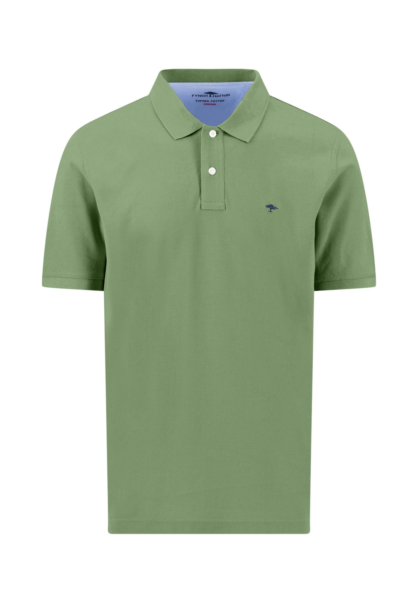 FYNCH-HATTON Textured Cotton Polo Shirt, Avocado, M