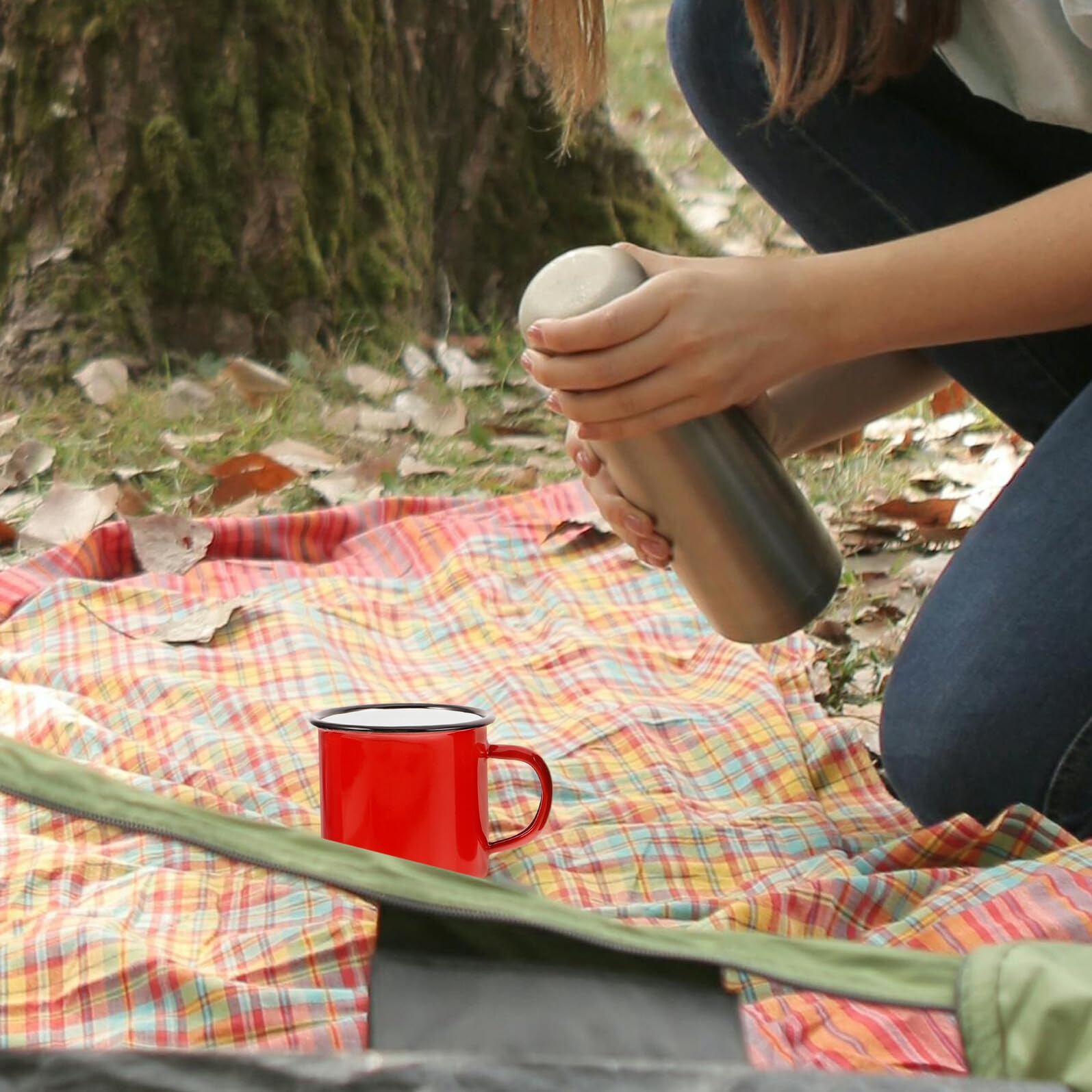 Didiseaon 4stücke Emaillebecher Retro-campingbecher Wasserbecher Kaffeebecher für Outdoor und Haushaltgebrauch