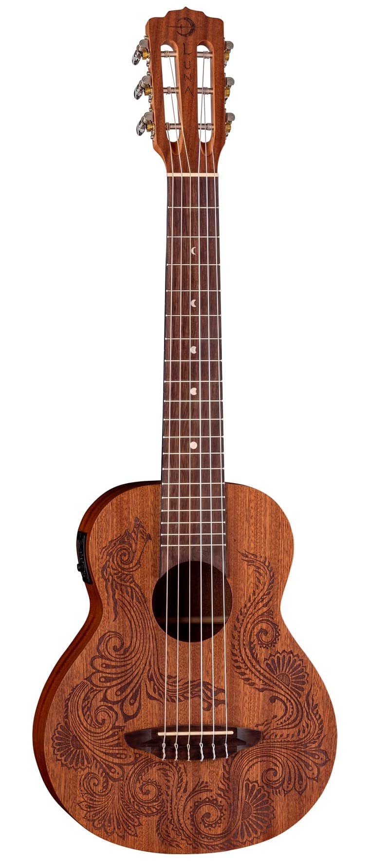 Luna Henna Dragon Mahogany Acoustic-electric Guitarlele - Open Pore - Image 2
