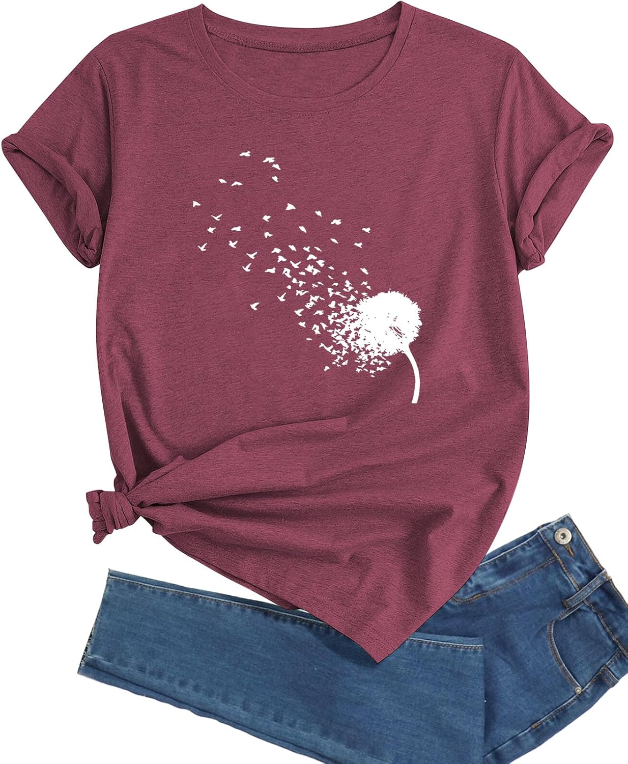 Women's T-Shirt Short Sleeve Crewneck Graphic Tees Printed Casual Summer Tops