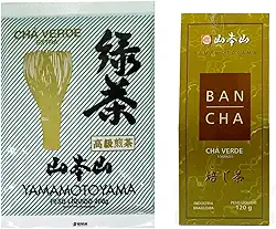Chá Verde Extra Sencha Japonês 200g Yamamotoyama + Ban-Chá Torrado 120g | Kit Chá Verde Premium Yamamotoyama