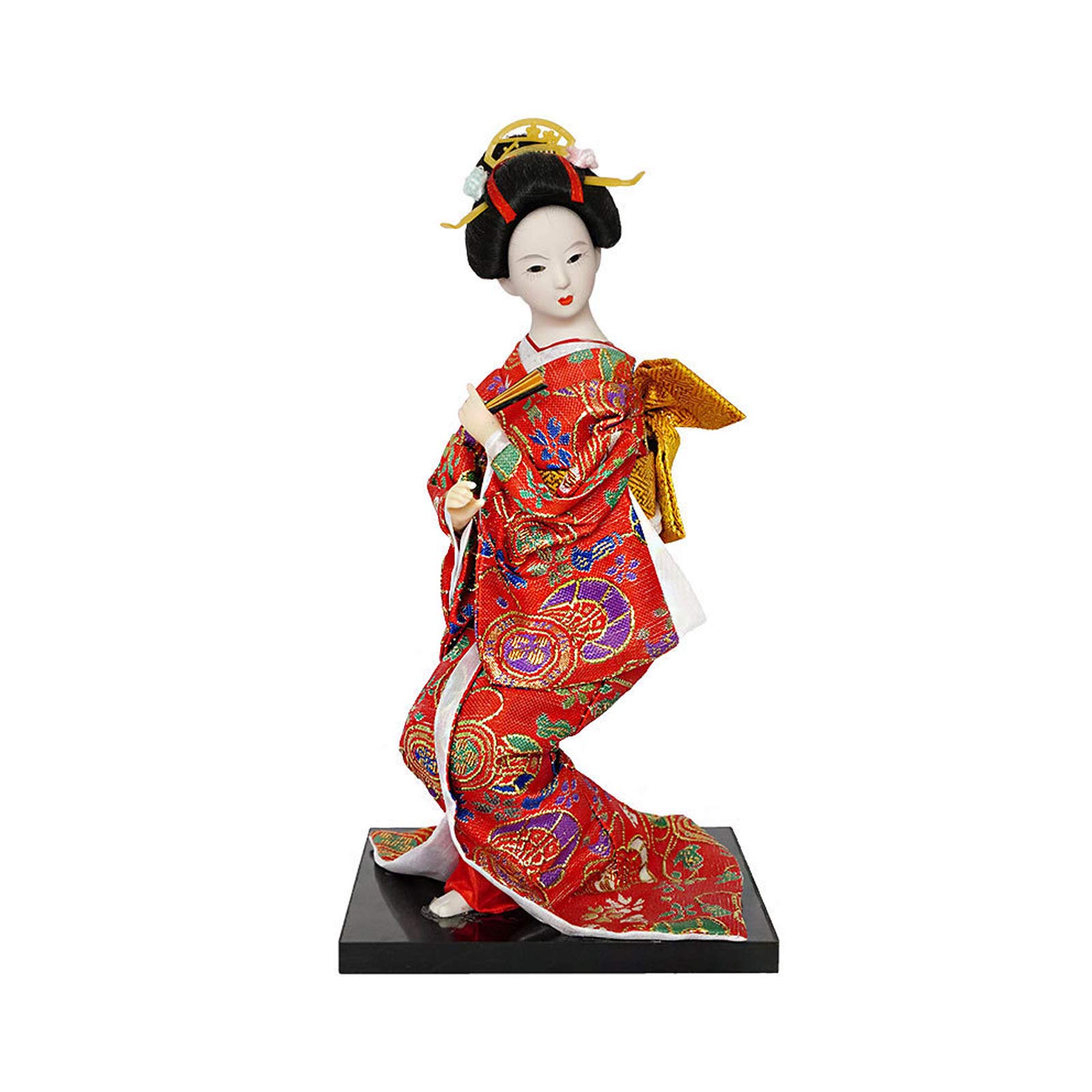 Figurina Kabuki Japonesa 30 cm, Muñeca Geisha con Kimono Tradicional, Estatua Artesanal en Yeso, Decoración Japandi para Hogar y Oficina,I,12" (30cm)