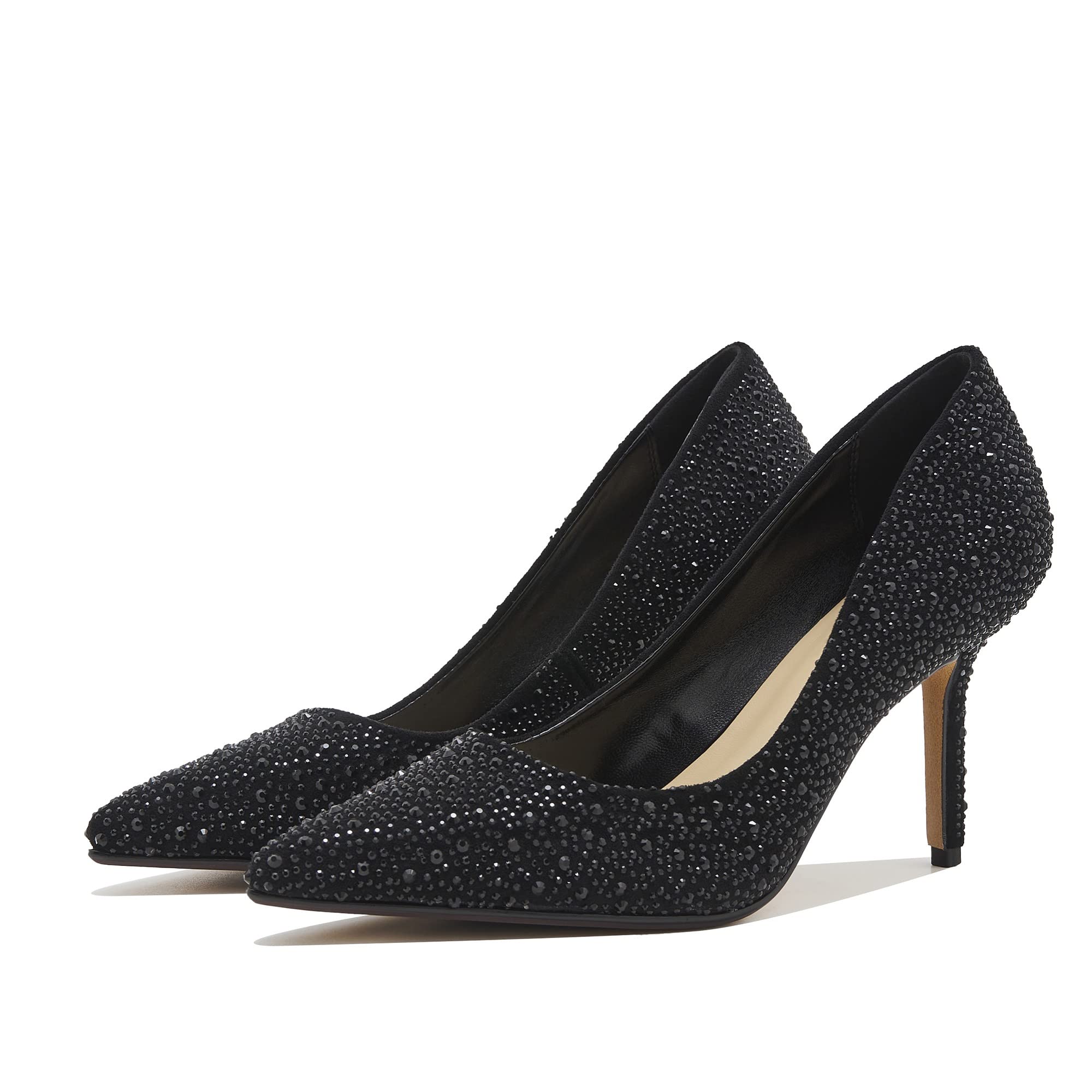 Tsrenlmln Rhinestone Pumps for Women Fashion Sparkly Stiletto Heels with Low Heel Womens Slip-on Wedding Dress Shoes