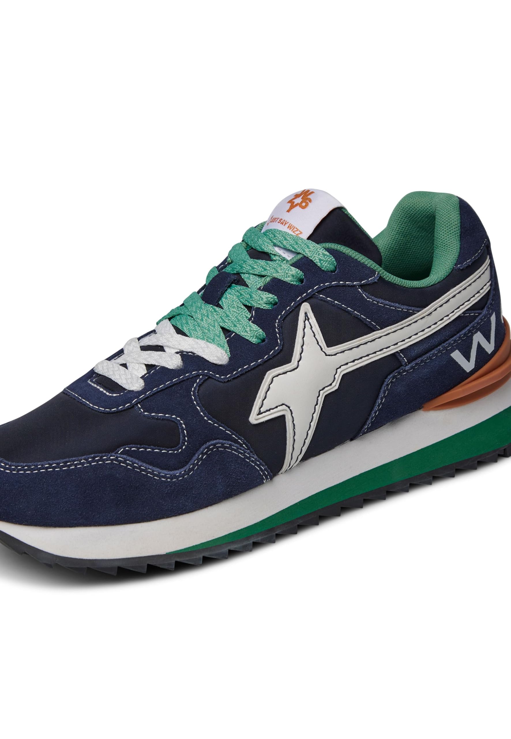 Yak-M. Suede/Nylon Logo Navy-White
