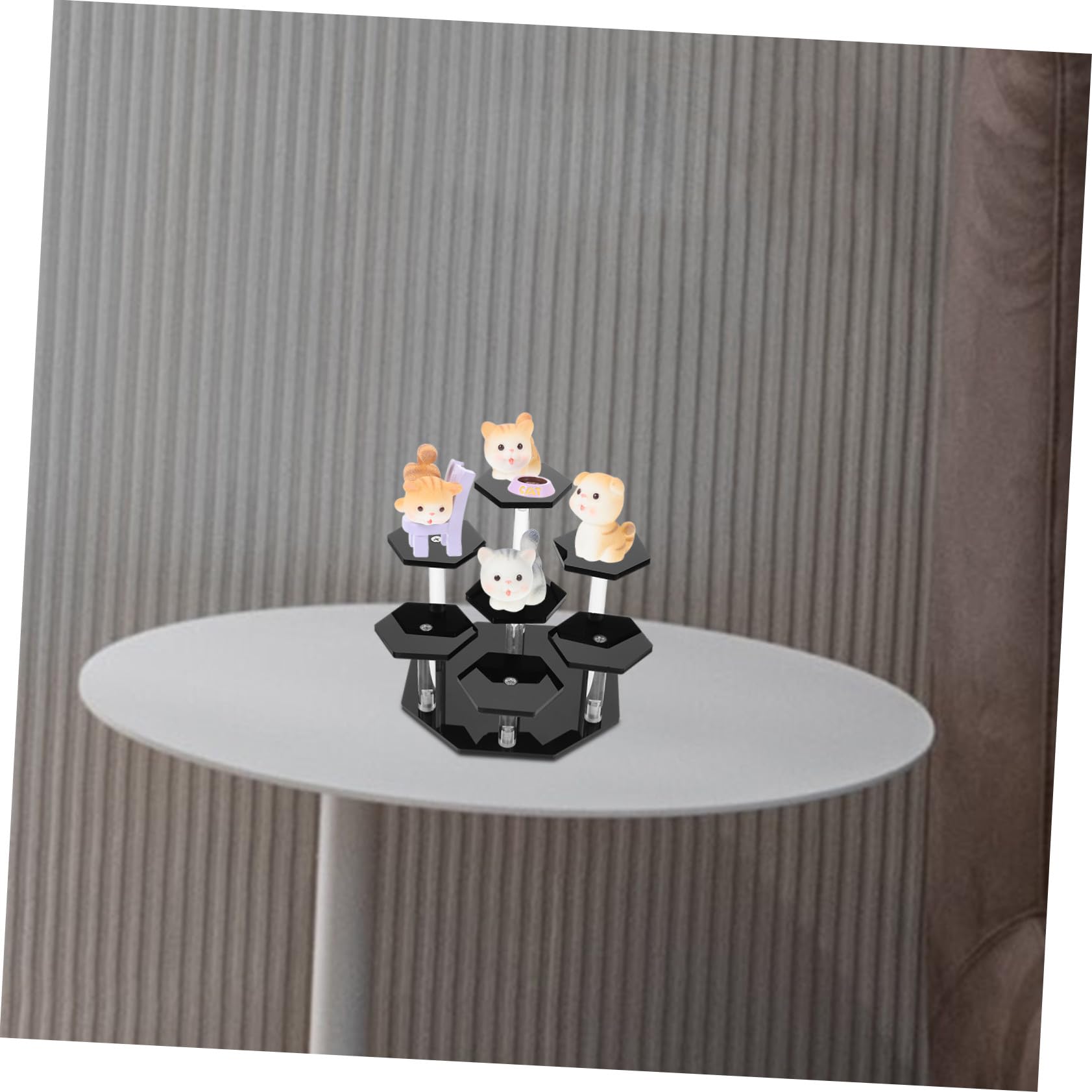 GALPADA Mehrstufiger Figuren Präsentationsständer aus Acryl, Schwarz