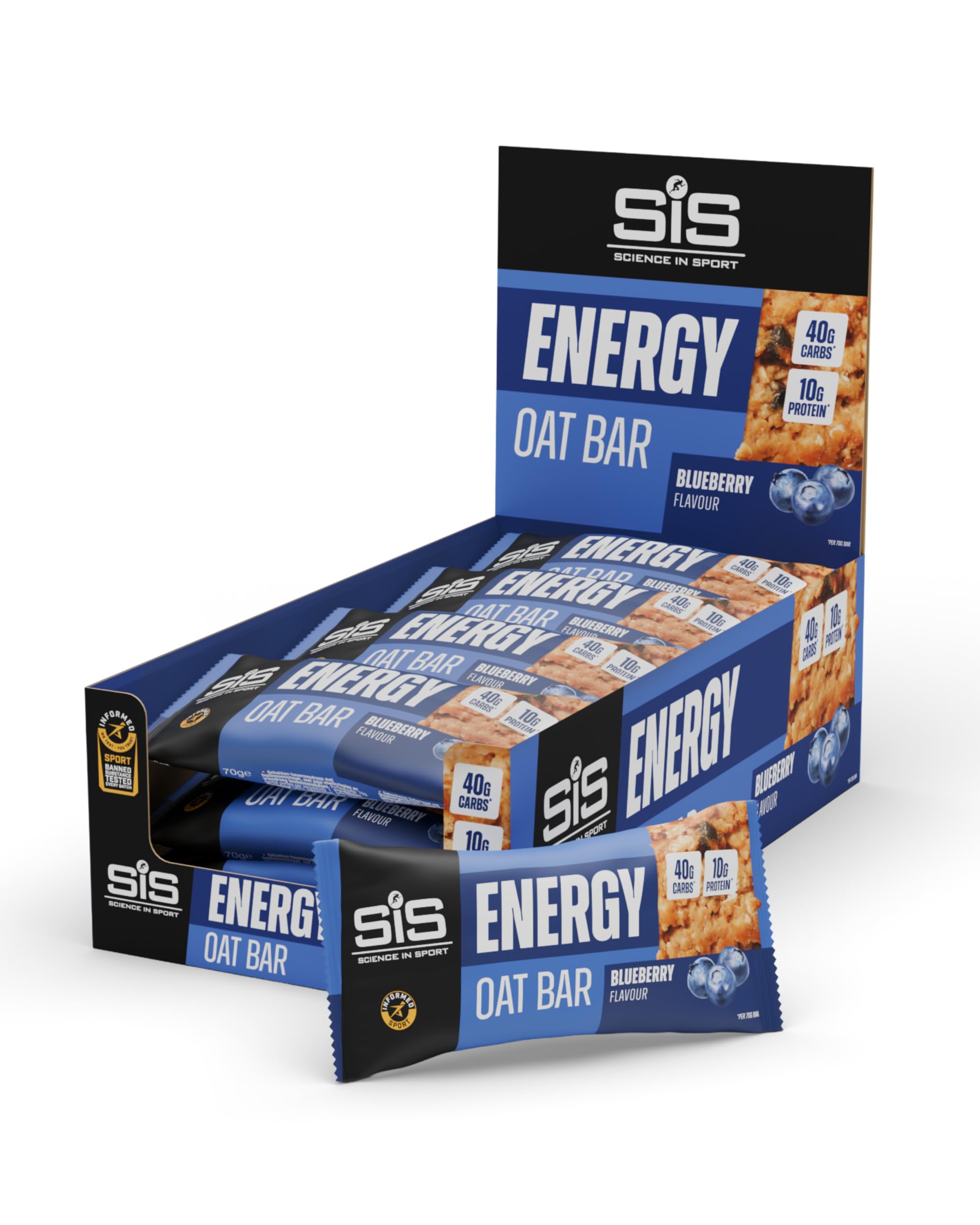 Sis  Energy Oat Bar (12 X 70G) - Blueberry - Pack of 12