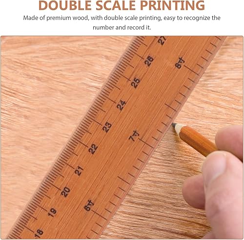 Miniatura 8 de Regla de palo de enseñanza de bambú, herramienta duradera para uso educativo, medición de precisión, escuelas y prisiones, bambú natural suave,
