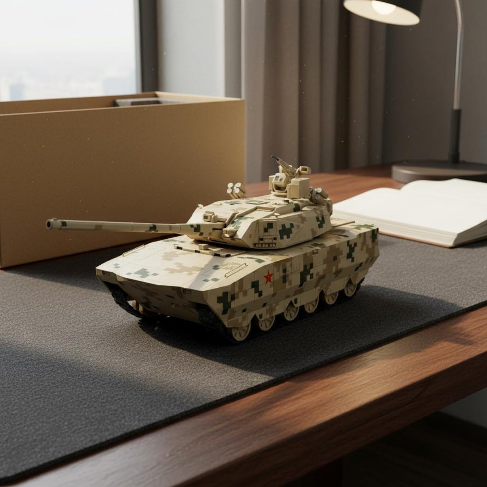 harayaa Maquette de Char Militaire Armored Vehicle-100 Réplique Modèle de Char Véhicule Blindé Miniature de Collection en, Char De Combat Principal Type 1 28100 avec Socle