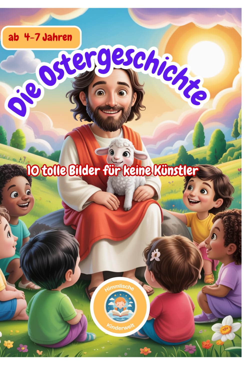 Die Ostergeschichte: Das große Ausmalbuch für Kinder von 4-7 Jahren (Christliches Malbuch zu Ostern)
