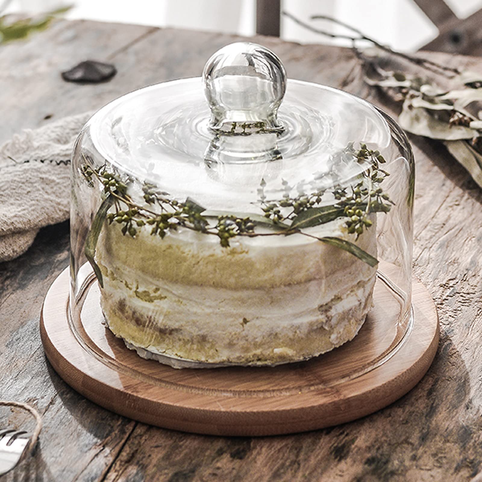 Soporte para Tartas Bandeja de Pastel con Cubierta de Cristal Torta Redonda Pantalla Pantalla Multiuso Torta Soporte Postre Mesa de Postre for Bodas, Fiestas de Cumpleaños, Restaurantes Bandejas para
