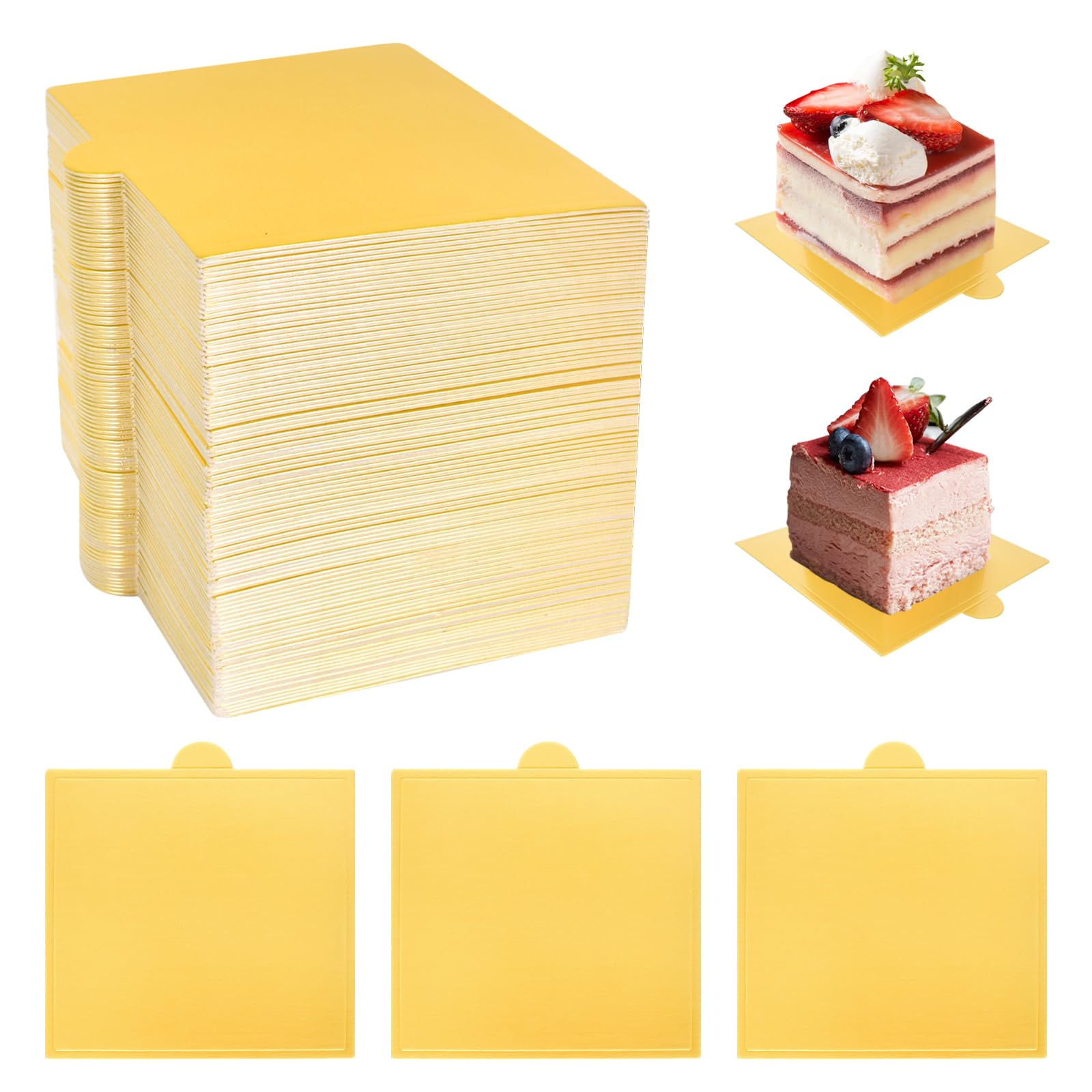 100 Basi Per Torte In Cartone - Mini Vassoi Quadrati 10x10cm Per Dolci, Matrimoni E Feste - Foto 11