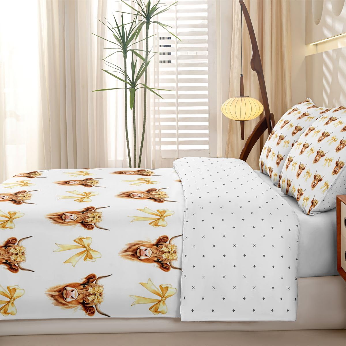 Homewish Kawaii Hochland Rind Bettwäsche 135x200 Set 4teilig