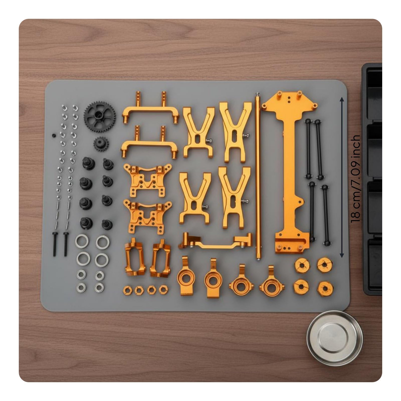 Rc Vehicle Components Kit Componenti Rc Metallo Accessori Ammortizzatori Trasmissione Cuscinetti Anteriori CNC per Ridurre Giochi E Vibrazioni Adatto, Oro