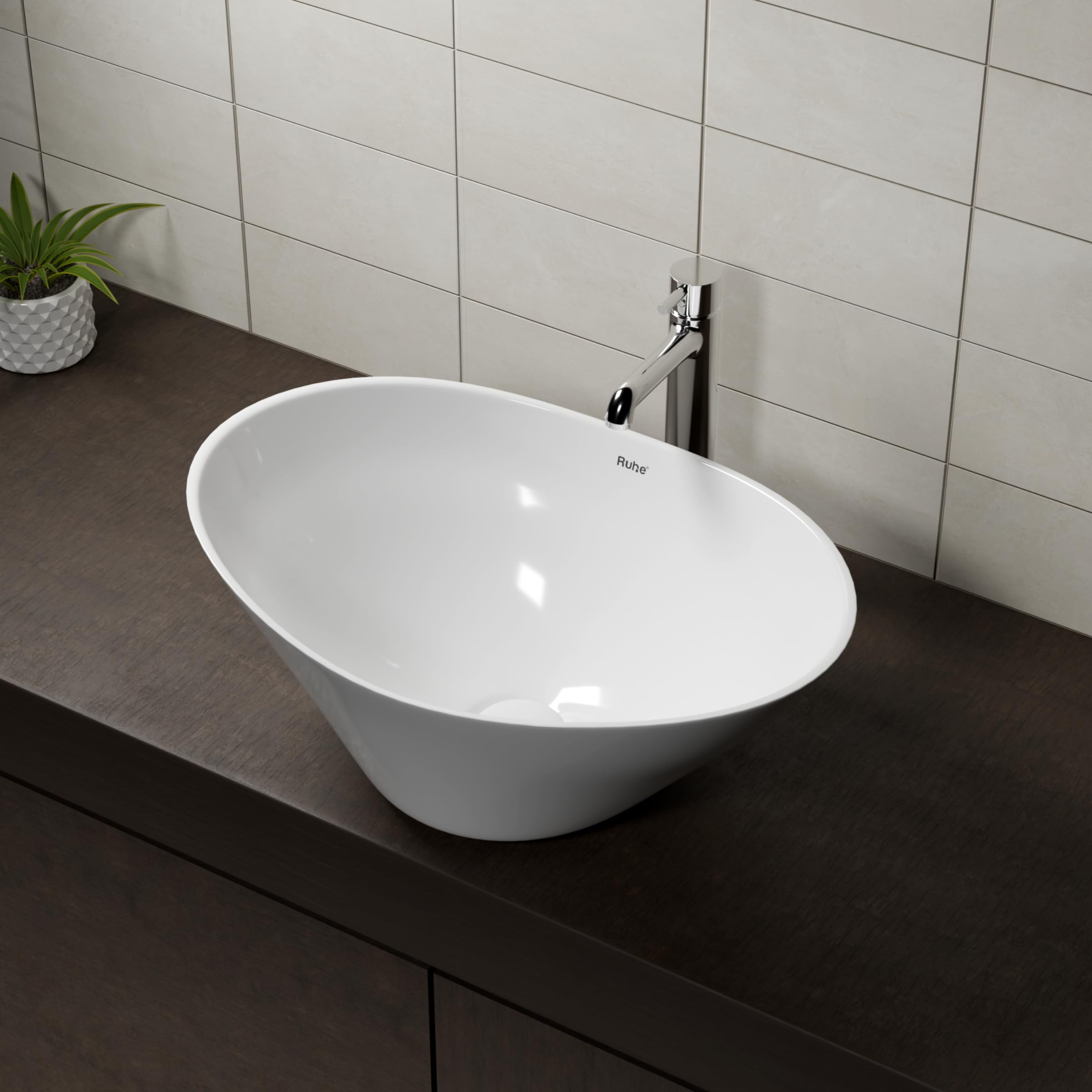 Ruhe Virgo Ceramic Wash Basin - Modern Bathroom Sink -11
