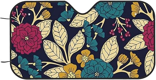 Miniatura 9 de Art red Blue and Yellow Flower Garden Sun Visor Protector Blocks UV Rays Keep Cool for Most Sedans SUV Truck Automotive Truck Passenger Car Minivan