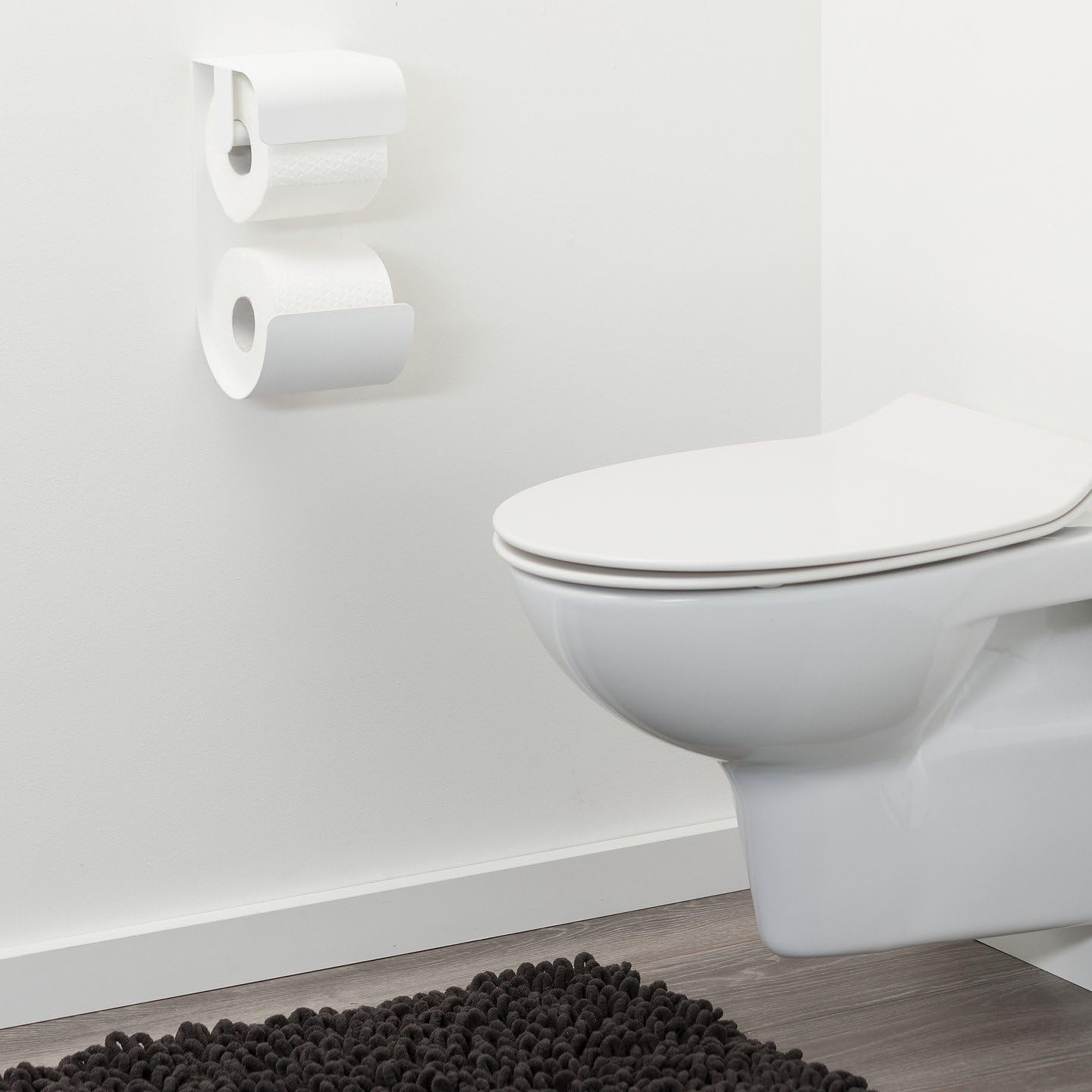 Crazy Deals Sealskin Toilet Paper Holder, Metal, White, One Size