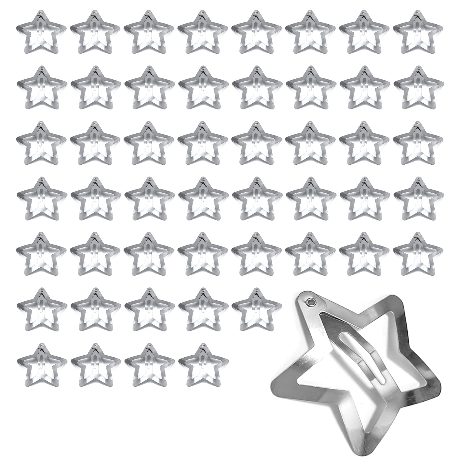 Set mit 2 Silver Glitter Star Haarspangen - Österreich