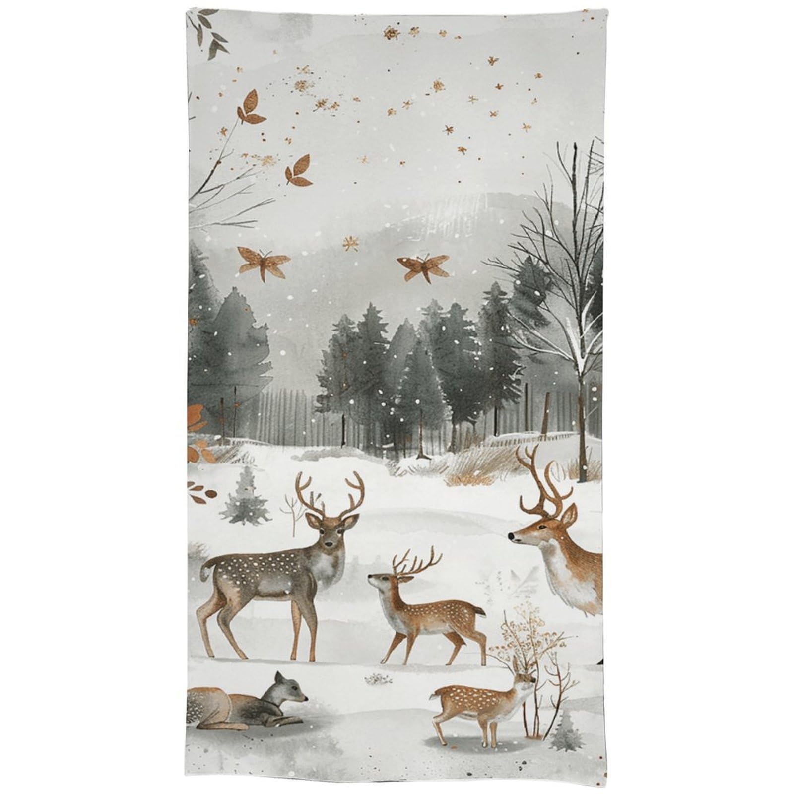 Nappe rectangulaire imperméable et anti-tache motif forêt 140 x 279,4 cm