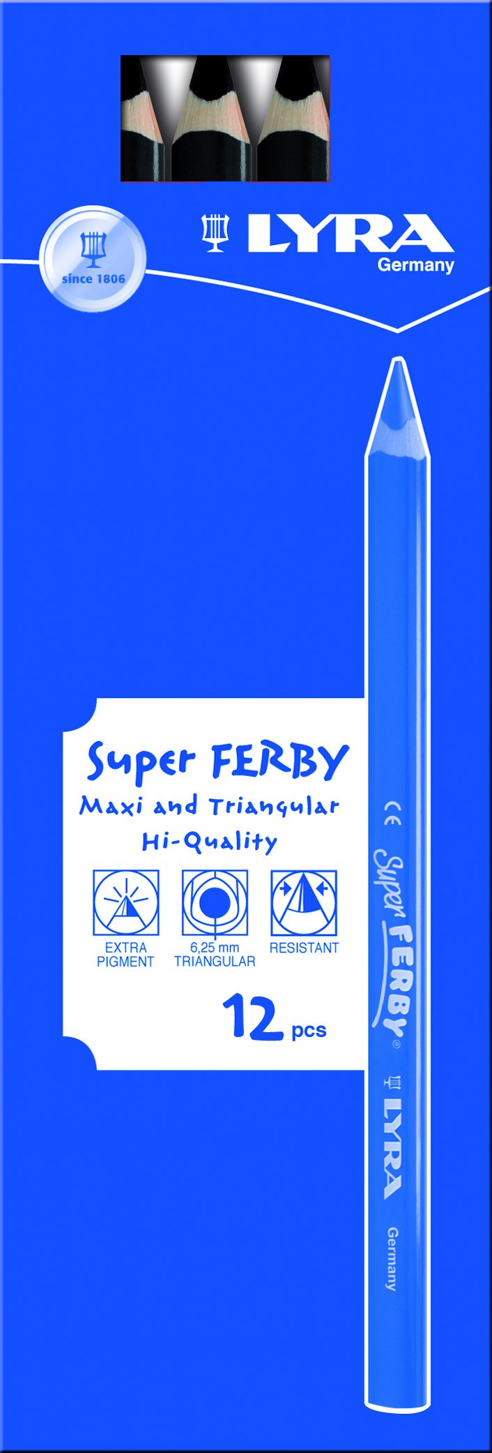 LYRA Super Ferby kartonowe etui z 12 kredkami, czarne